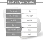 PSBM Toilet Paper, 192 Rolls, 2-Ply, 500 Sheets per Roll, Soft, 100% Recycled Paper Absorbent and Convenient for Personal Hygiene and Environmental Care
