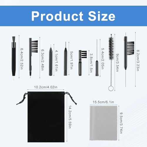 10 PCS Hearing Aid Cleaning Kit Tools, Multi-Functional Hearing Aid Brushes for Cleaning Earbuds, Headphone, Amplifiers, with Bag, Gifts for Relatives and Friends