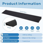 1" Rise Threshold Ramps for Doorways 40'' L Rubber Wheelchairs Ramps for Home Self-Adhesive, Door Transition Strip for Home (Black)