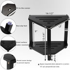 IBosins Corner Shower Stool with Storage Shelf Shower Foot Rest for Shaving Legs Small Bench for Inside Shower to Sit on Bath Seat - Acacia Wood, Black