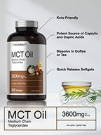 Horbäach MCT Oil Pills | 3600mg | 300 Softgel Capsules | Keto Supplement from Coconut | with Caprylic & Capric Acid | Non-GMO, and Gluten Free