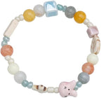 Colorful Cartoon Beaded Bracelets Elastic Bead Handchain Jewelry Ceramic Bracelet for Women Teen