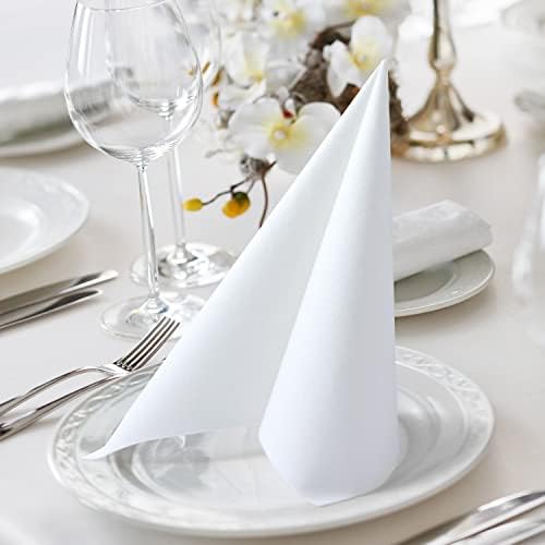 LEKOCH 100-Pack Premium Airlaid Napkins & Guest Towels - 16x16 Inch Large Linen-Feel Disposable Paper | Ultra Soft, Absorbent & Cloth-Like | For Dinner, Wedding, Party, Kitchen, Bathroom