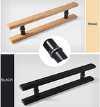 Barn Door Pull Handle,Wooden Glass Door Handle,Offices Screen Door Handle,Front Door Internal/External Handle Equipment 400Mm Hole to Hole/Black/1200Mm