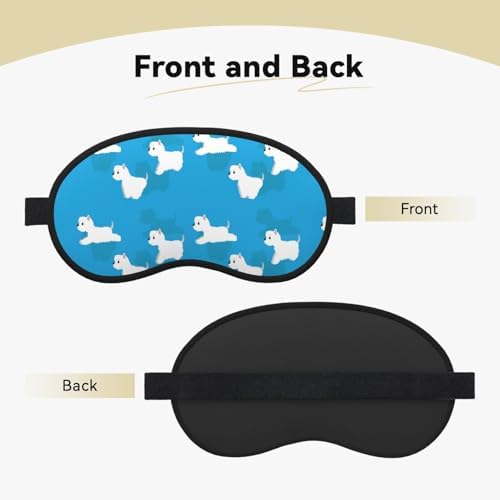 Westie Dogs Pattern Sleep Eye Mask Blindfold for Women Men Travel Work Meditation Yoga