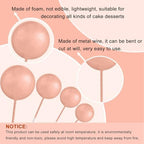 ASTARON 32 Pcs Ball Cake Topper Decorations Mini Balloons Cake Topper Sticks Foam Balls Cake Picks Cake Topper Balls Cake Decorations for Wedding Party Birthday Cake Decorations (Rose gold，Pink)