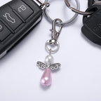 Travel Guardian Angel Charm Keychain, Safe Travels Good Luck Charm, Travel Gift for Traveler, Adventure Blessing Accessory