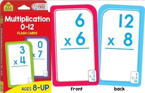 School Zone Get Ready Flash Cards Multiplication & Division 2-Pack: 112 Math Cards, 3rd & 4th Grade, Multiplication 0–12, Division 0–12, Build Speed, Accuracy & Math Confidence, Ages 8+