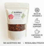 Blentolia Rosehip Whole Dried | 100% Natural Herbal Tea | Vitamin C Rich, Immune & Wellness Support | Caffeine-Free | 7.05oz (200g) Resealable Pouch