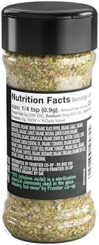 Frontier, Salt Free Organic Seasoning Lemon Pepper, 2.5 Oz