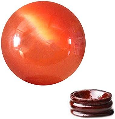 Feng Shui 1.6" Natural Quartz Cat Eye Crystal Healing Ball - Feng Shui Crystal Ball for Wealth and Protect The House(Orange)