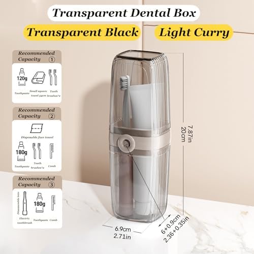 Toothbrush Travel Case, Portable Travel Toothbrush Holder, Multifunctional Dustproof Toothbrush Cover, Suitable for Trip Home Camping Dust-Proof and Sanitary