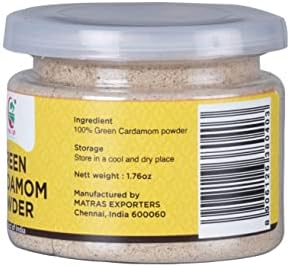 Ground Cardamom 1.76 oz (50g) | Fresh, Aromatic and Flavourful | Cardamom ground from fresh cardamom seeds | aka Elaichi, Cardamon | by Yogi's Gift ®