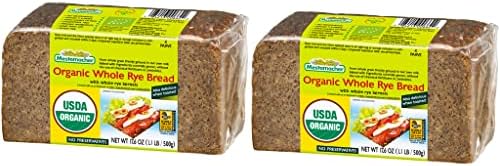 Mestemacher Whole Grain Bread (Organic Whole Rye, 17.6 oz, pack of 2)
