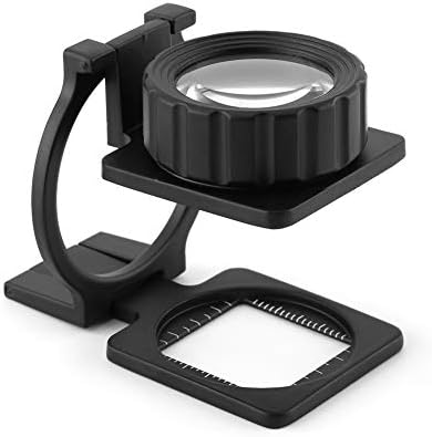 TANIQIACA 15X Portable Foldable Magnifier Stand with Measuring Scale, Metal Shell Frame