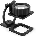 TANIQIACA 15X Portable Foldable Magnifier Stand with Measuring Scale, Metal Shell Frame