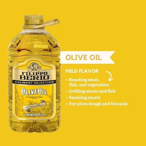 Filippo Berio Pure Olive Oil, 1 Gallon – For Grilling and Mild Taste