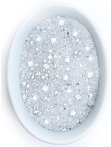 Bakery Bling™ Drenched in Diamonds Glittery Sugar™ - White & Silver Edible Glitter Sprinkles for Desserts & Drinks | Nut-Free, Kosher, Dairy-Free - 3 oz