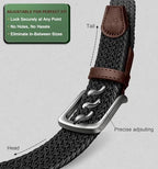 KEMISANT Men Belt-Stretch Woven Braided Belt For Gift Men Golf Casual Jeans Dresses with Nylon Canvas 1 3/8"