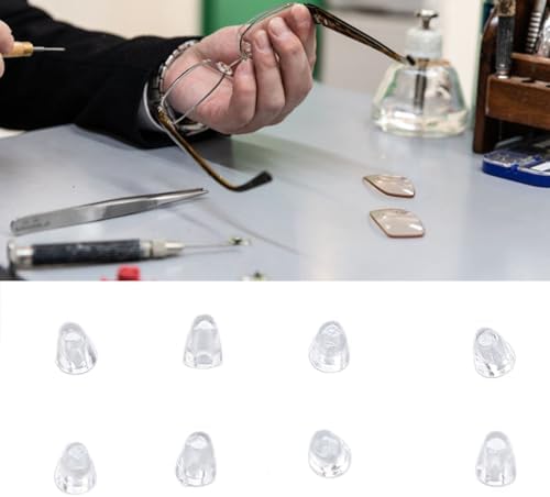 Eyeglasses Nose Pads, 300 Pcs Upgraded Soft Silicone Air Chamber Eyeglass Nose Pads, Rimless Glasses Screw Number 14 Silicone Eyeglass Framless Screw Hood Cover