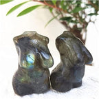 Minerals Stones 1.5inch Crystal Goddess Natural Labradorite Quartz Statue Carved Woman Torso gemper Body Sculpture Polished Energy Healing Crystal Stones Decoration