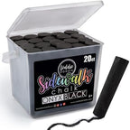 Loddie Doddie Jumbo Sidewalk Chalk Bucket - 20 Count, Black - Washable Sidewalk Chalk for Kids - Bucket Storage for Outside Fun - For Outdoor Kids Activities