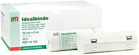 Lohmann & Rauscher 58410 Idealbinde Short Stretch Elastic Bandage, 8" Wide x 5.5 Yard Long Roll, Packaging May Vary
