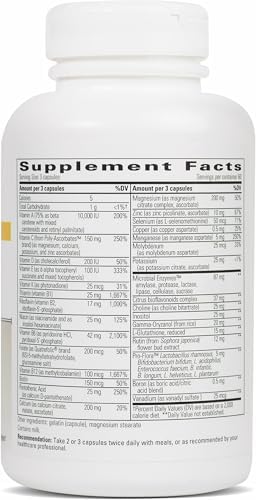 Integrative Therapeutics NutriVitamin Enzyme Complex - Multivitamin Supplement for Antioxidant Support* - Digestive Enzymes with Essential Nutrients - Dairy-Free - 180 Capsules (60 Servings)