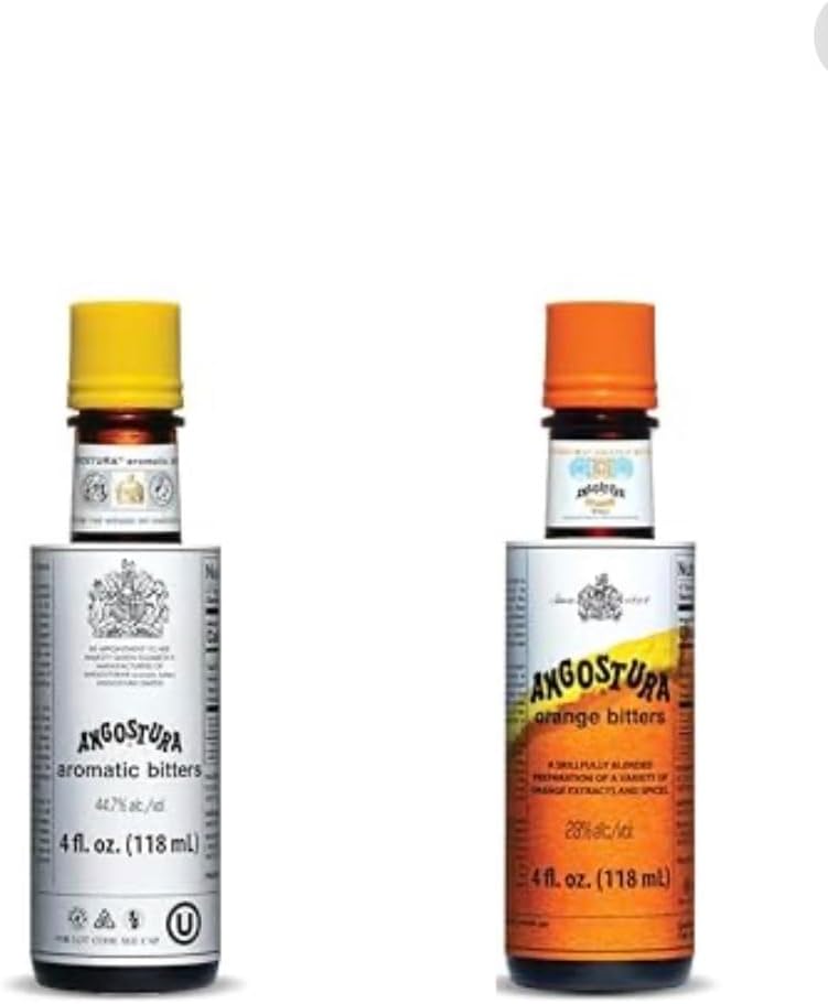 Kingston: Angostura Bitters Original and Orange Bitters (Combo- Pack) - 4oz Bottles, Aromatic and Citrus Infused. Bundled in Kingston safe packaging