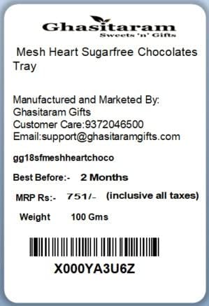 Ghasitaram Gifts Diwali Gifts Diwali Sugarfree Chocolates - Mesh Heart Sugarfree Chocolates Tray