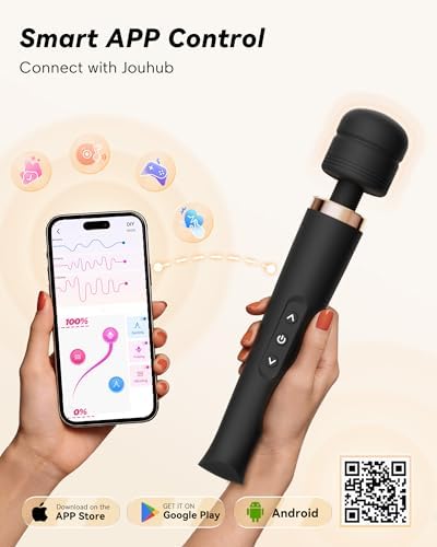 Toendi Premium Massager Tools for Beginners AI-Sync App Control Body Massager with 8 Speeds & 5 Modes, 360° Head Massager Waterproof Massager, Massage Wand for Women, Men, Couple