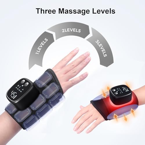 4 in 1 Hand Massager for Arthritis and Carpal Tunnel, Latest Cordless Hand Massager with Four Functions, Wrist Massager for Carpal Tunnel, Good Gift for Women Men