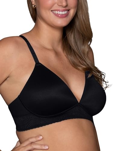 Vanity Fair Women's Effortless Wireless Bra, Buttery Soft Fabric & Lightweight Memory Foam Cups up to DD