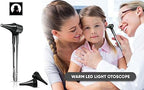 Third Generation Dr Mom Slimline Stainless LED Pocket Otoscope with Soft White Natural Hue Light Spectrum in Clamshell Packaging