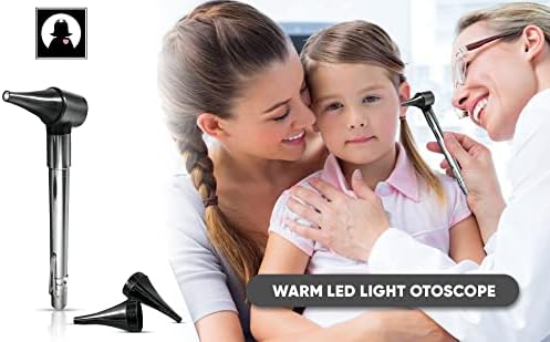 Third Generation Dr Mom Slimline Stainless LED Pocket Otoscope with Soft White Natural Hue Light Spectrum in Clamshell Packaging