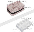 Rose Gold paw Skin Pill Case Everyday Travel, 7 Day Weekly Medicine Pill Box Compact Portable Pills Bottle Organizer with Zipper for Daily Vitamin Medicine Holder Bottle Organizers Bag
