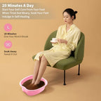Foot Soaking Tub Large Size Foot Basin Sturdy Soaking Feet Bucket Massager Tub Exfoliation Callus Pedicure Foot Spa Bath Bucket for Women and Men (Pink)