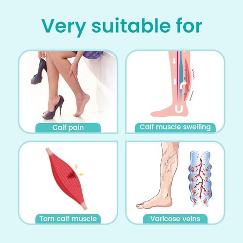 Calf Brace Compression Sleeve for Torn Calf Muscle fit Men & Women, Innovative 2 Layer Elastic Bandage for Legs adds Extra Pressure for Strain, Swelling, Cramps, Varicose Vein -L/XL