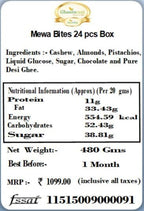 Ghasitaram Gifts Indian Sweets - MEWA Bites 24 pcs Box
