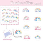 36PCS Edible Rainbow Cupcake Toppers Wafer Paper Groovy Cake Picks Edible Hippie Rain Bow Cake Topper Two Groovy Cupcake Picks for Hippie Theme Party Decor