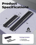 Adjustable Wheelchair Ramp 7FT Telescoping Portable Wheelchair Ramps for Steps Ramps for Wheelchair for Home with Storage Bag Aluminum Non-Skid Ramps 84" L x 7.4" W 600lbs Capacity (2 Pack)