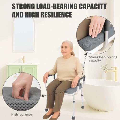 Shower Cushion, 2-Pack Bath Seat Cushions, Quick Drying and Easy to Clean, Made of Comfortable 4D Air Fiber Material, Portable and Removable, Suitable for Shower Chairs, Bathtubs and Pools