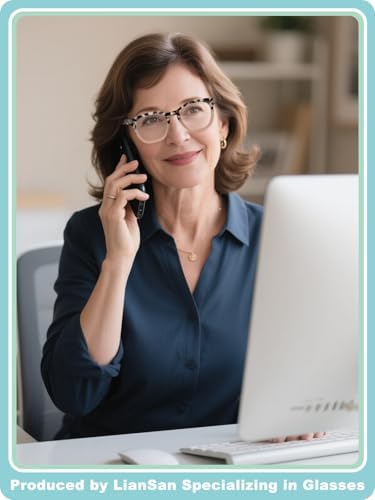 LianSan Reading Glasses for Women - Stylish Blue Light Blocking Computer Readers with Spring Hinge(Pink Tortoise,2.5x)