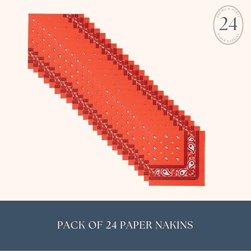 Bonjour Fte THOMAS & FRIENDS Large Red Bandana Napkins | Red Train Birthday Party Supplies for Kids Celebration & Table Setting | Large Disposable Paper Napkins, 24 Pack
