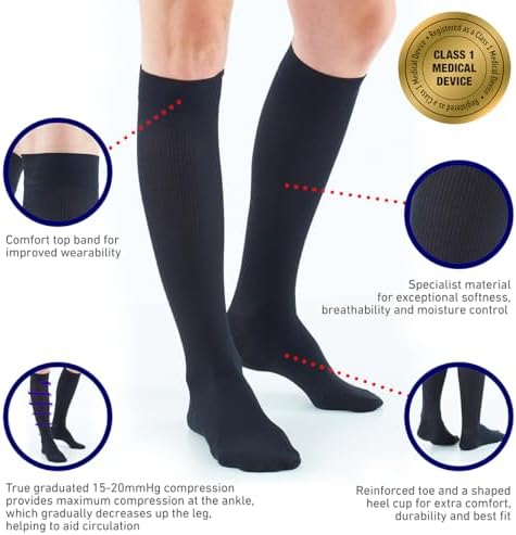 Neo G Energizing Daily Wear Mens Socks - True Graduated Compression - Class 1 Medical Device