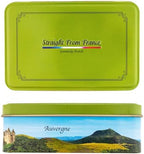 Straight from France Genuinely French, Assorted Mini French Fruit Jellies (Pates de Fruit), 5 Flavors in Auvergne Themed Candy Gift Tin 7 Oz