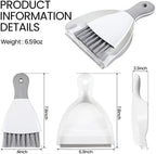 Zopeal 6 Sets Mini Dustpan and Brush Set Small Broom and Dust Pan Portable Multifunctional Whisk Hand for Car Table Desk Countertop Keyboard Kitchen Cat Dog Nest Home Cleaning Tool