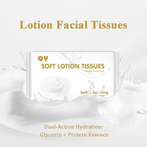 Lotion Facial Tissues,Ultra Soft 6-Ply Thicken,Travel Size Multipack Pocket Tissue, Hypoallergenic for Sensitive Skin and Babies, On-The-Go for Car, Purse, Office (20 Count-Pack of 8)