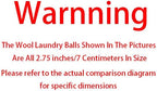 Wool Dryer Balls 2.36in Diameter 1Pack/3Pcs Multiple Size Reusable Fabric Softener Anti-Tangle Static Free for Small Large Washing Machines Dryers Eco-Friendly Laundry Accessories