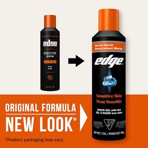Edge Shaving Gel for Men, Sensitive Skin with Aloe, (6 Pack) - Shave Gel For Men That Moisturizes, Protects and Soothes To Help Reduce Skin Irritation
